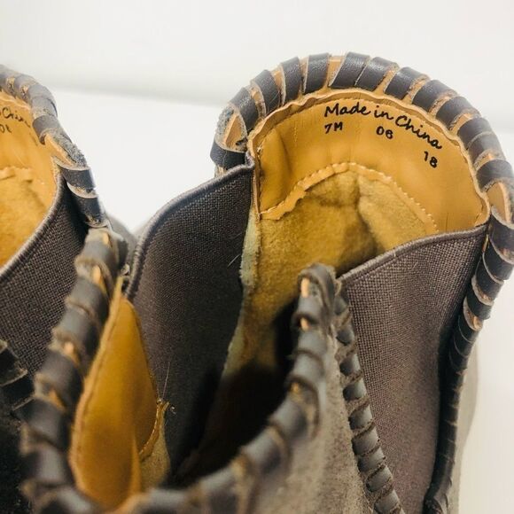 Jack Rogers Taupe Grey Beige Suede Ankle Boots - Picture 9 of 11